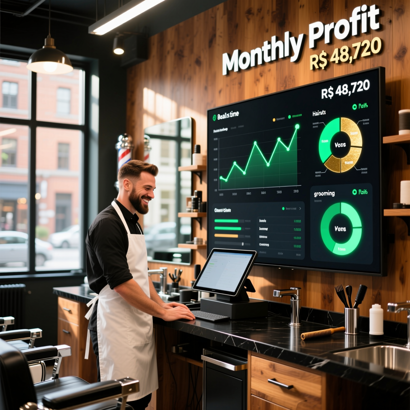 Interior de barbearia moderna